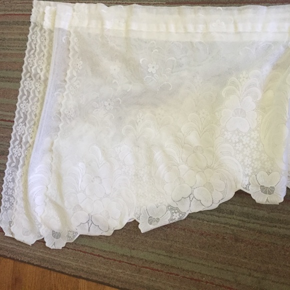 VINTAGE SWAG VALENCES PAIR  SEMISHEER COTTON POLYESTER - Picture 13 of 15